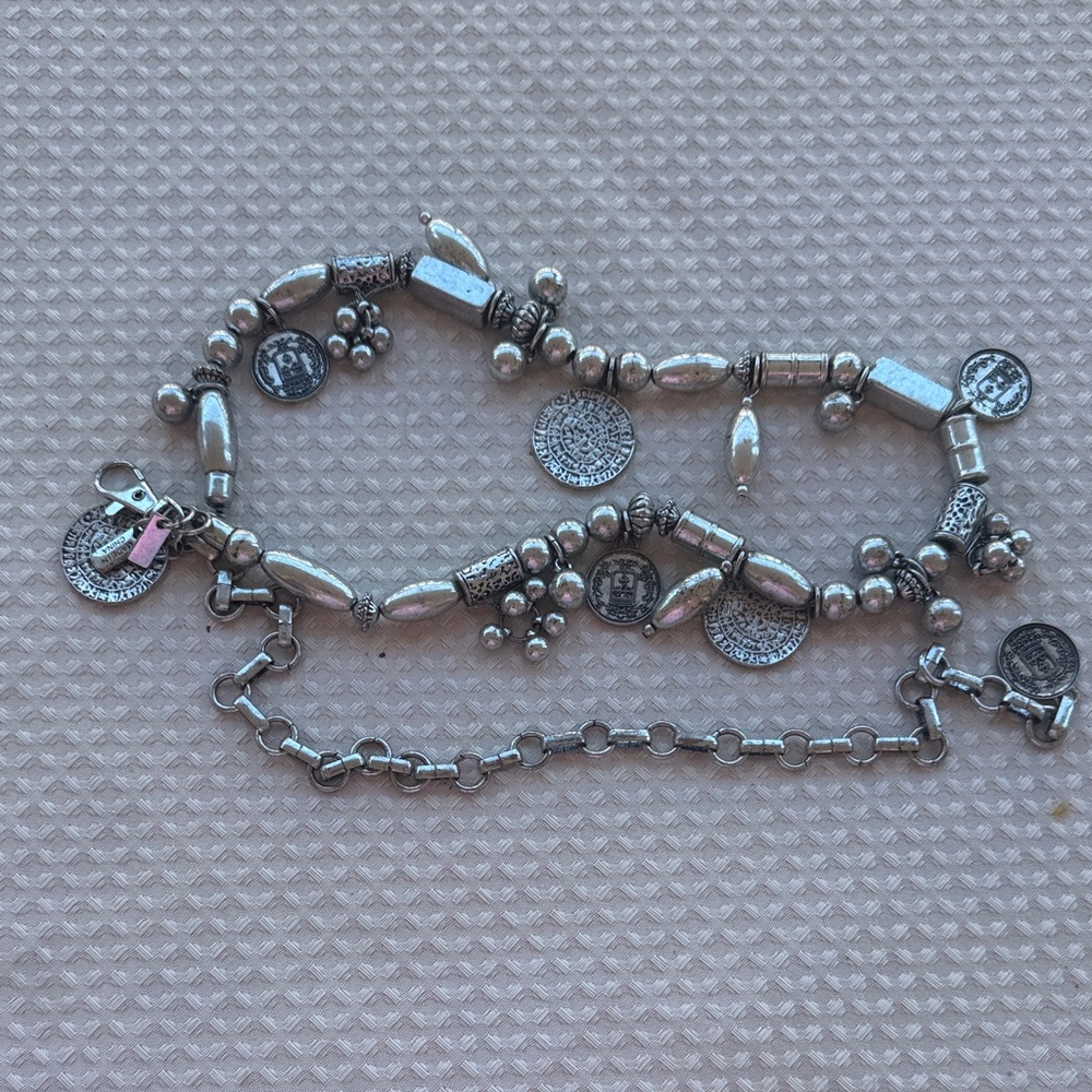 Chico's Silver Coin Charm Belt